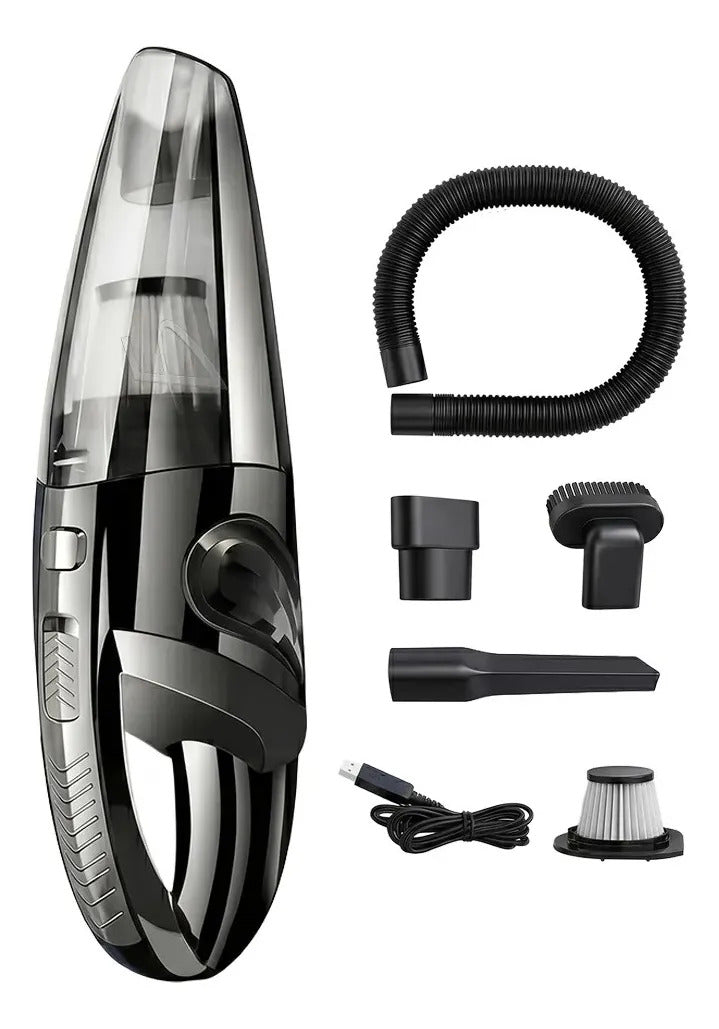 Mini Aspiradora Portátil Recargable Usb 120w Con Filtro Hepa Negro
