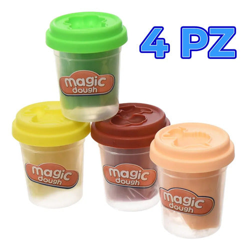 Set De 4 Plastilinas Tipo Play Doh Textura Suave Para