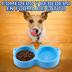 Comedero De Plástico En Forma De Gato Para Mascotas Rojo