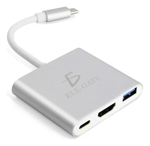 Adaptador Hub Usb Tipo C 3 En 1 Hdmi 4k Usb 3.1 Typec