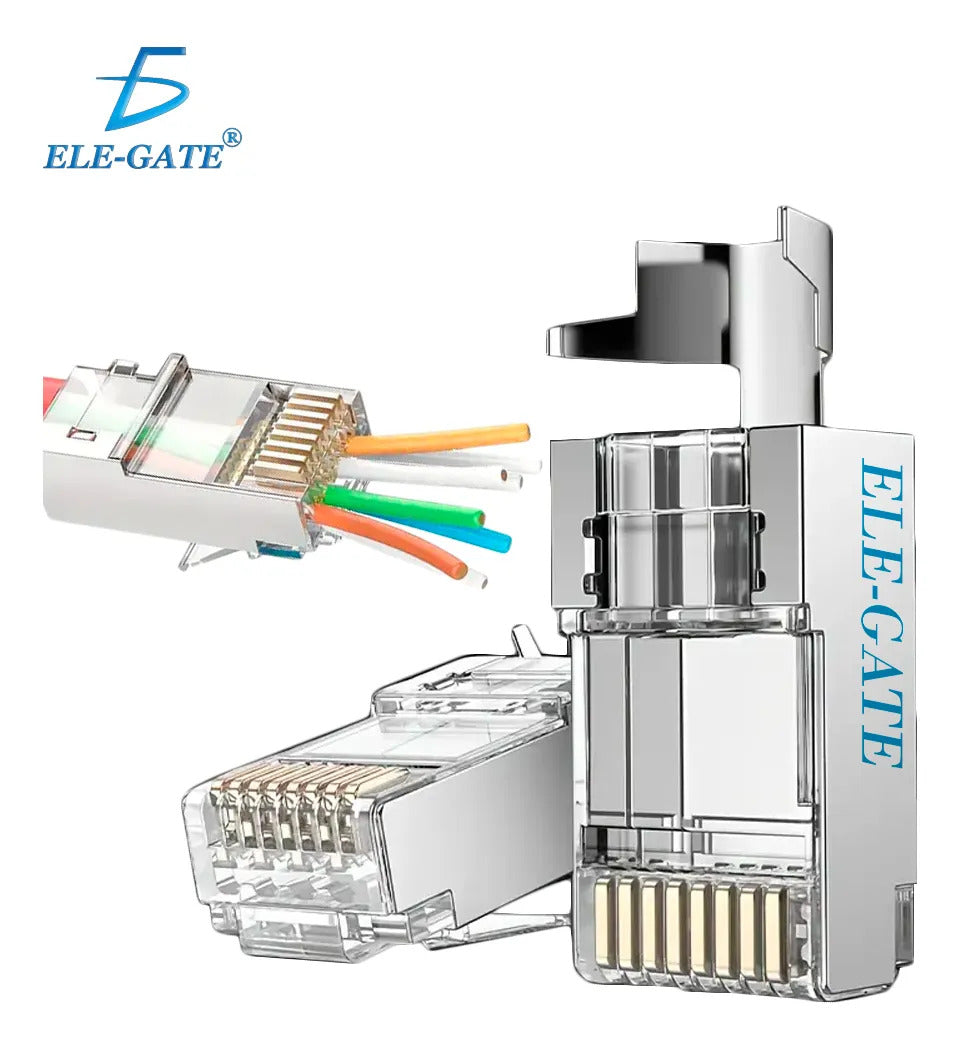 Conectores Rj45 Cat7 Pass Through Blindados 100 Piezas