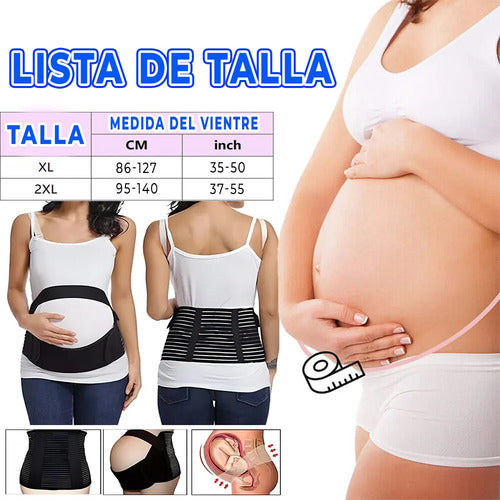 Cinturón De Soporte De Vientre Para Mujer Embarazada Negro Xl