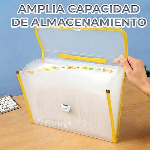 Folder Plástico Repelente Al Agua Tipo Maletín Con 12