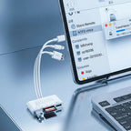 Lector De Tarjetas 5 En 1 Con Adaptador Otg Usb Usb-c Y