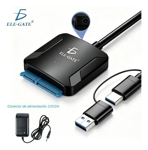 Adaptador Satalll A Type C Usb 3.0 Para Hdd Ssd 2.5 3.5 Con