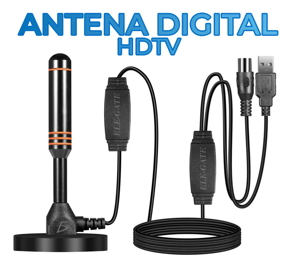 Antena Digital Hdtv Para Interior 4k 1080p Con Cable De 5 M