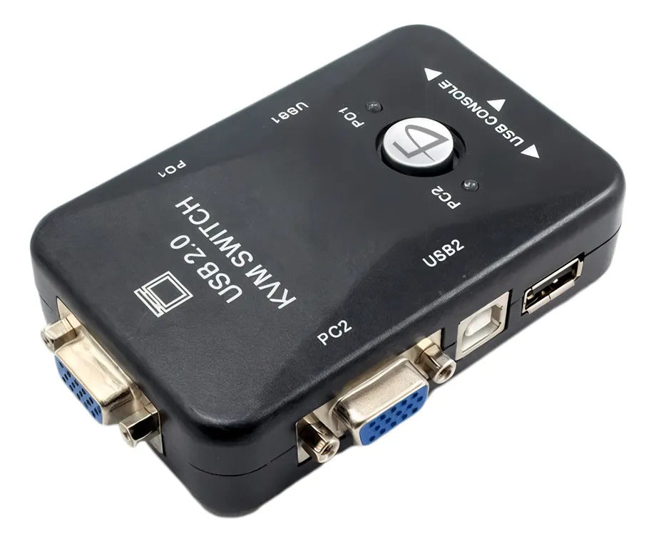Switch Kvm Usb Vga Para 2 Computadoras Teclado Mouse Y