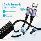 Cable Lightning Usb-a 2 Metros Trenzado Carga 2.4a Para
