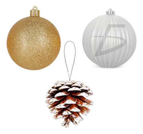 Conjunto De 24 Mini Adornos De Bola De Navidad - Elegancia