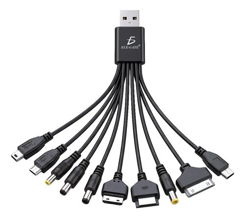 Cable De Carga Usb 10 En 1 Portátil Y Compatible Con Varios