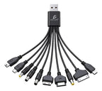 Cable De Carga Usb 10 En 1 Portátil Y Compatible Con Varios
