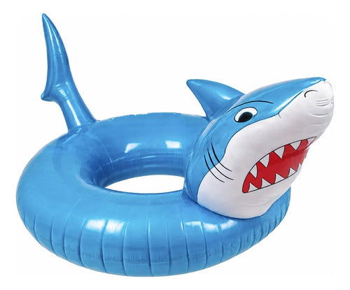 Flotador Inflable En Forma De Tiburón Con Diseño Divertido