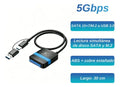 Adaptador type C USB 3.1 GEN2 a M.2 NVMe + SATA 2.5 3.5