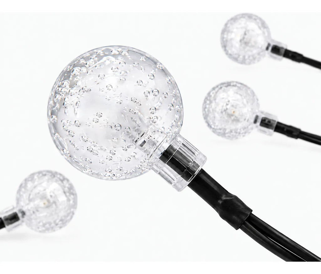 Serie de luces solares LED 5m con 20 bombillas luz cálida blanco cálido