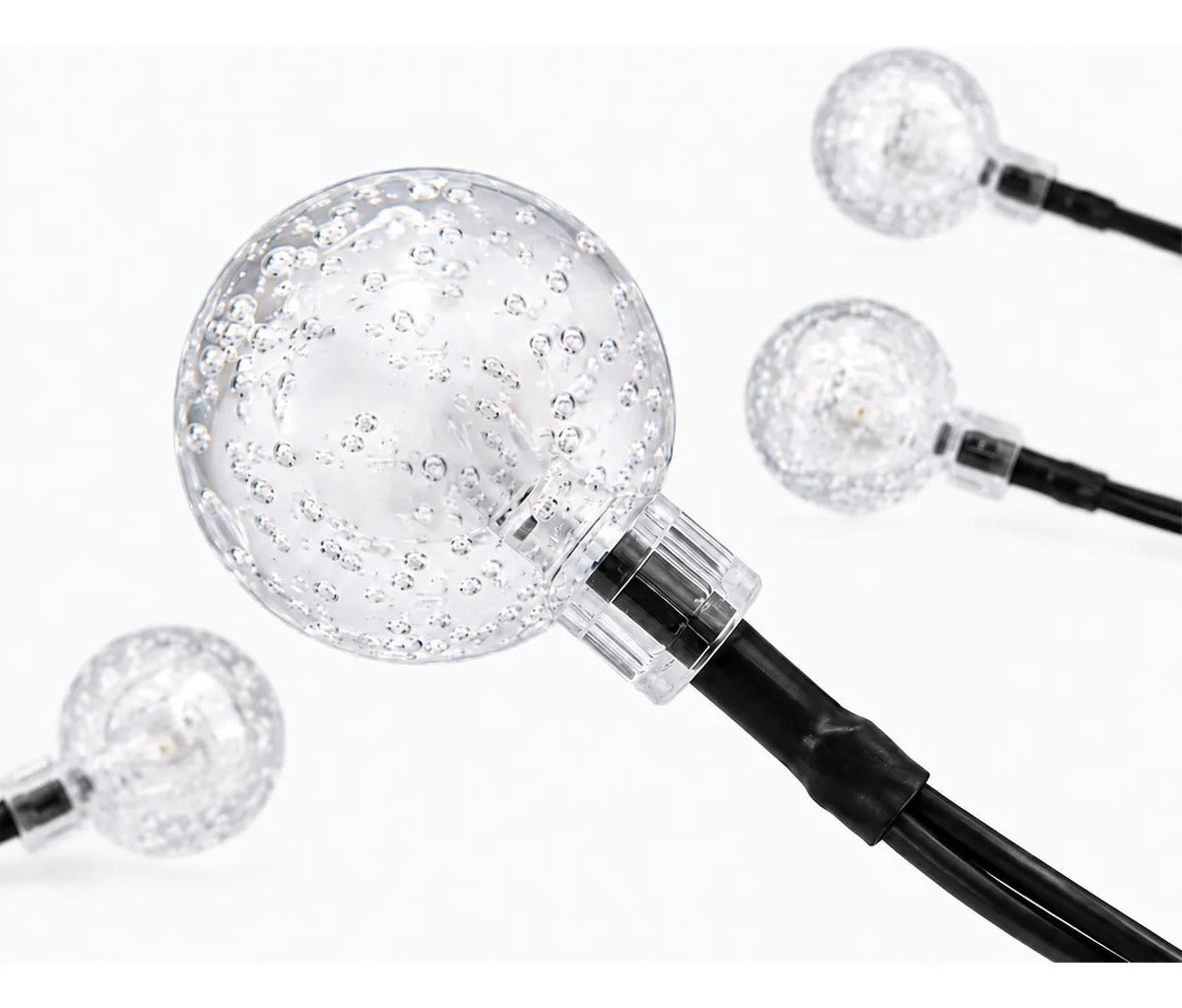 Serie de luces solares LED 5m con 20 bombillas luz cálida blanco cálido