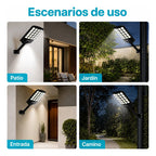 Lámpara Solar Led Exterior 360 Led Con Control Remoto Y Negro Blanco
