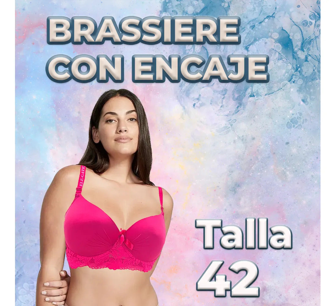 Brasier Con Encaje De Copa Completa Beige M
