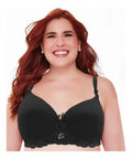 Brasier con encaje de espalda de 3 broches coral M