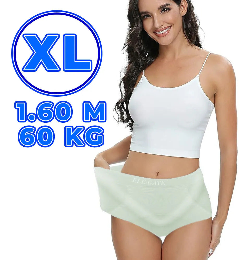 Calzoncillo de cintura alta de algodón suave para mujer - xl verde claro XL