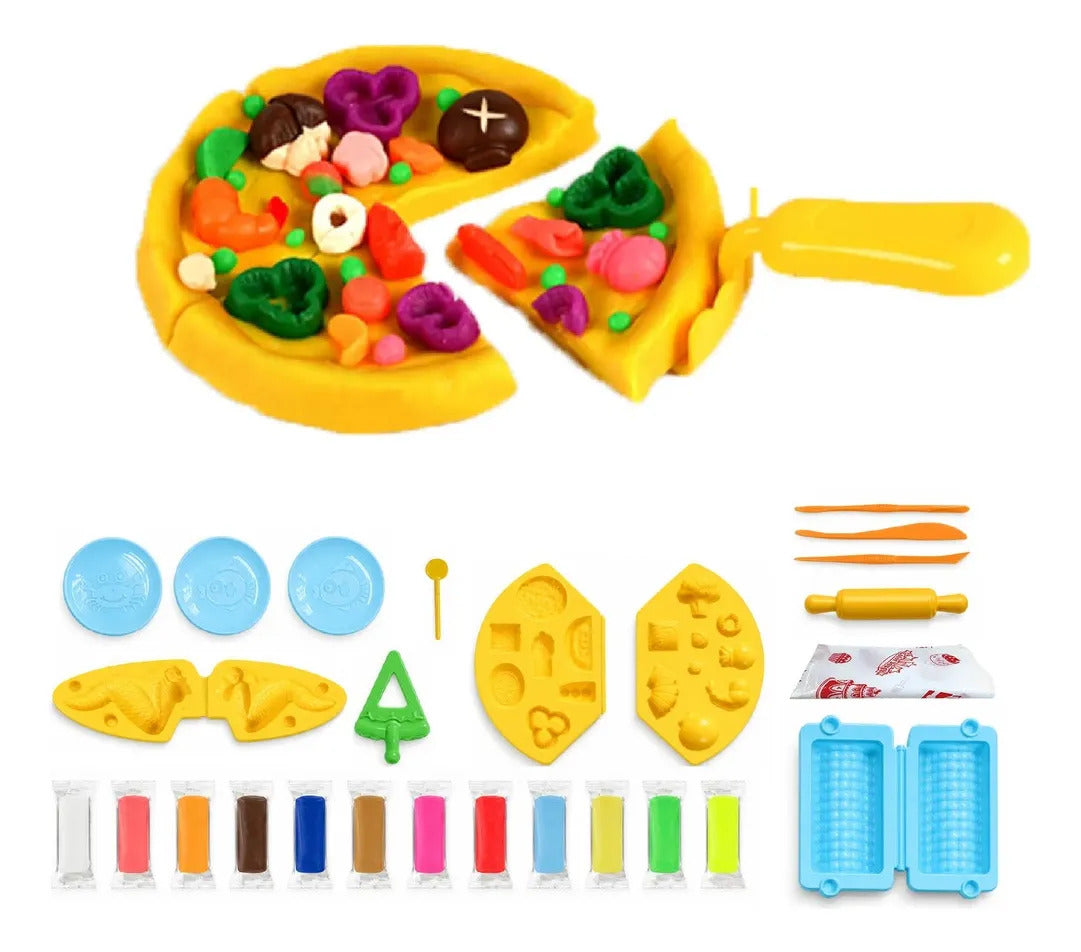 Set De Plastilina De 12 Colores Para Crear Pizzas