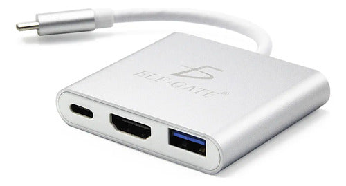 Adaptador Hub Usb Tipo C 3 En 1 Hdmi 4k Usb 3.1 Typec