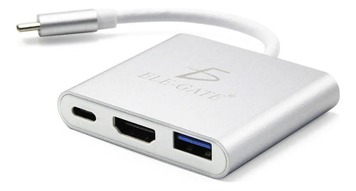 Adaptador hub USB tipo C 3 en 1 HDMI 4K USB 3.1 typec
