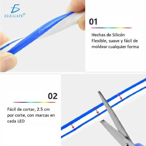 Manguera Tira Neon Led Flexible Luz Verde Con Eliminador