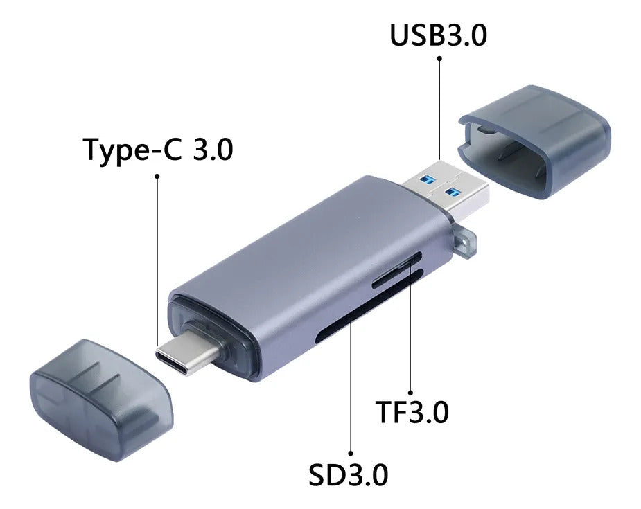 Lector De Tarjetas Sd 3 En 1 Con Adaptadores Usb-c Usb