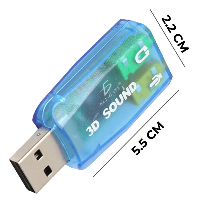 Tarjeta De Sonido Usb Con Conexiones De 3.5 Mm