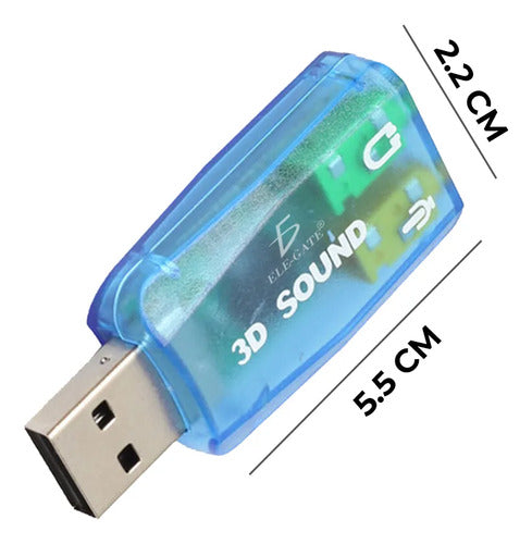 Tarjeta De Sonido Usb Con Conexiones De 3.5 Mm