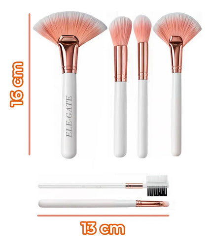 Set De 8 Brochas Para Maquillar Incluye Cepillo Para Las