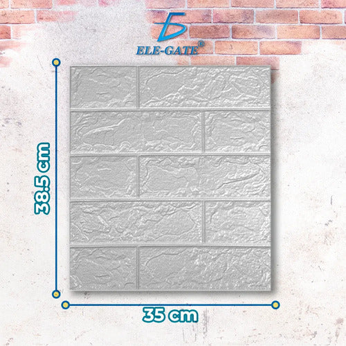 Paneles Xpe Autoadhesivos 10 Pzs Ladrillo Blanco 35 X 38.5
