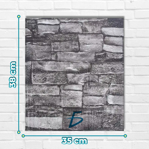 Paneles Xpe Autoadhesivos 10 Pzs Piedra Gris Oscuro 35 X