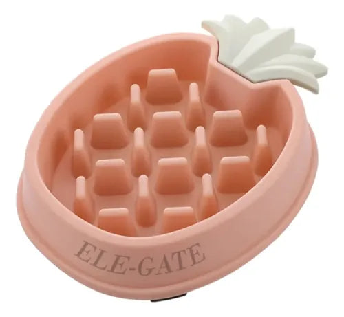Plato Anti Asfixia En Forma De Piña Rosa