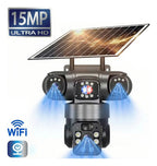 Cámara Solar Wifi Triple Lente 15mp 6k Seguridad Exterior