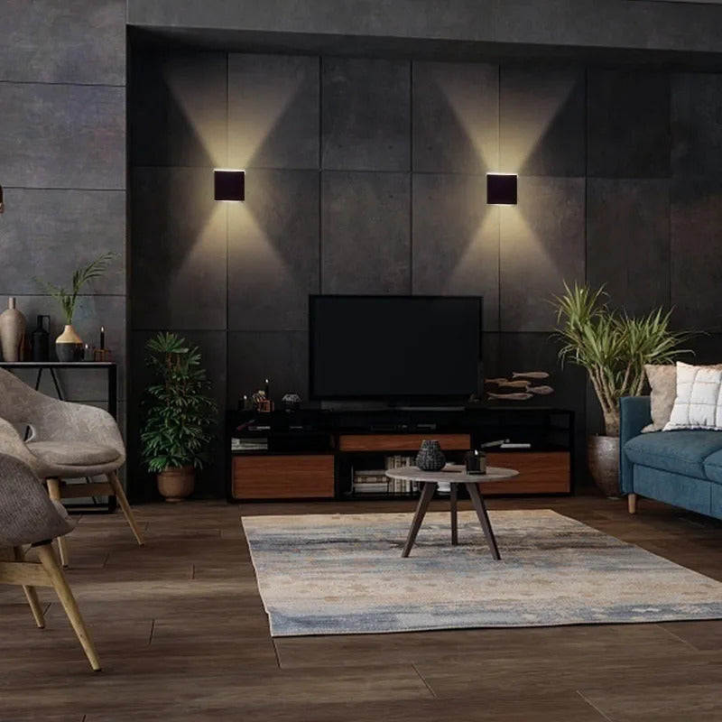 Lampara arbotante LED 7W luz blanco cálido pared interior