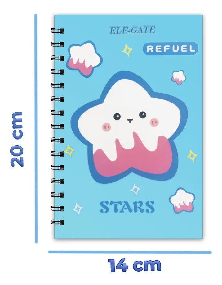 Cuaderno De 80 Hojas Rayadas Con Portada Estelar Y Espiral