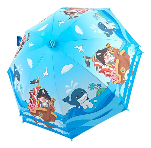 Paraguas Kawaii Con Diseño Para Niña Y Niño Con Silbato
