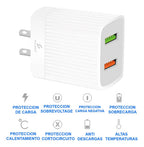 Cargador Qc 3.0 Rápido Para Celular Android 2 Usb 2.4a 24w