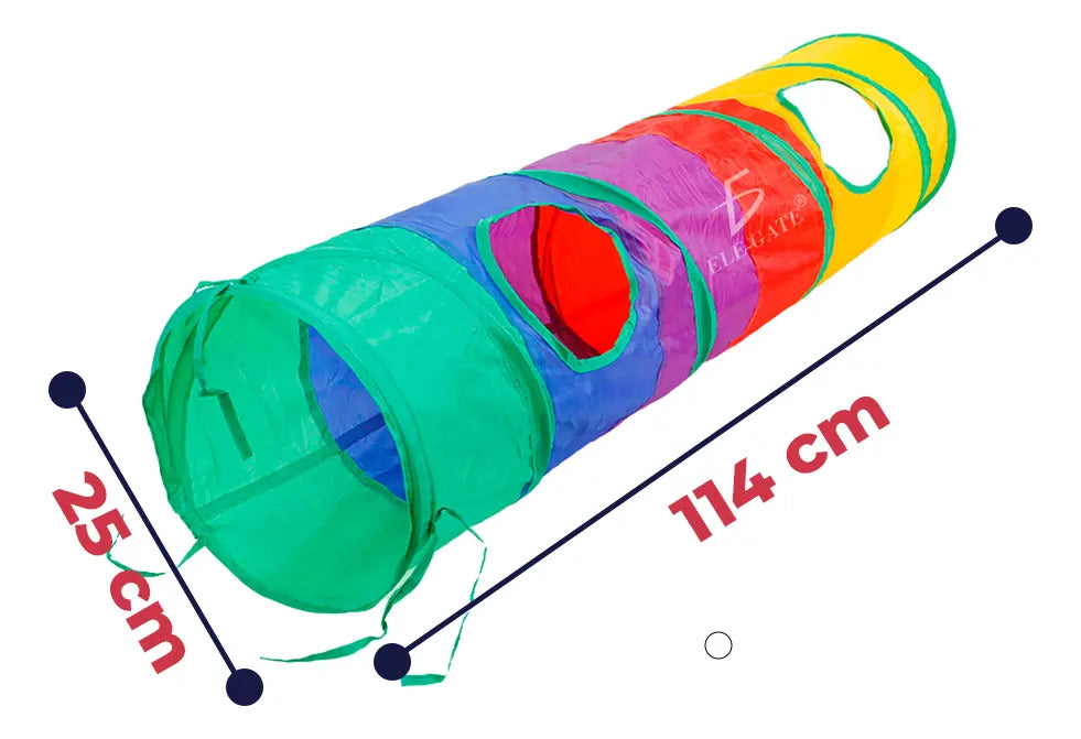 Túnel Plegable Interactivo Para Entrenamiento De Mascotas De Colores