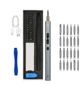 Destornilladores mini eléctricos kit 24 puntas 3 LED color plateado herramienta