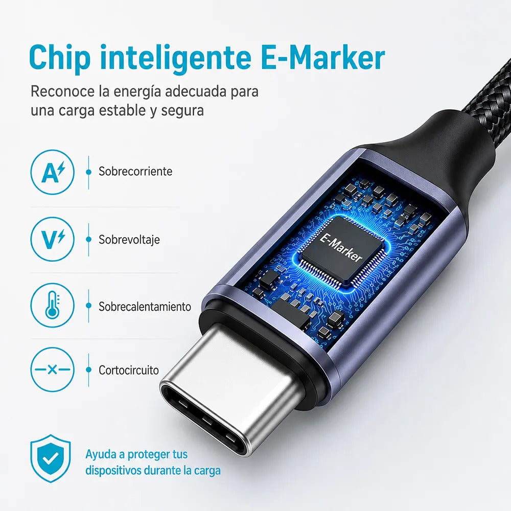 Cable Usb-c A Ip 90 De 2m Con Carga Rápida 27w