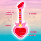 Mini Guitarra En Forma De Corazón Con Sonido Y Luz Rgb