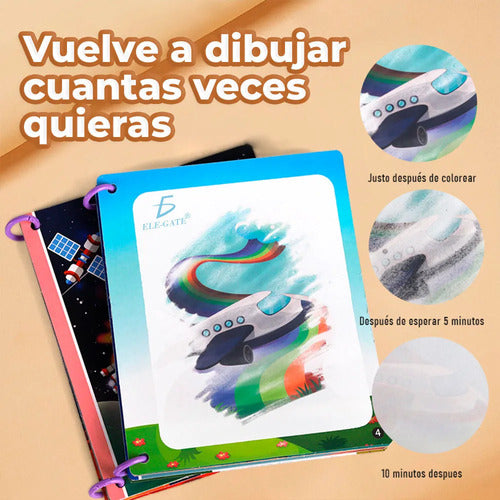 Libro Mágico Infantil Para Colorear Diseño De Espacial