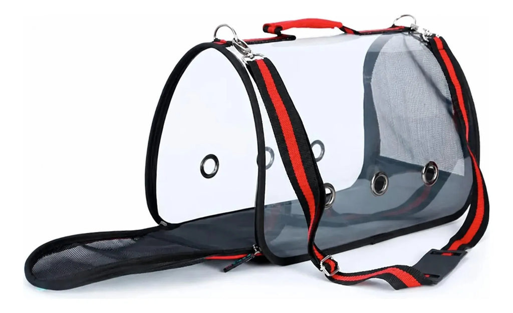 Transportadora Bolsa Mascota Tipo Arco Perro Gato Viaje Rojo