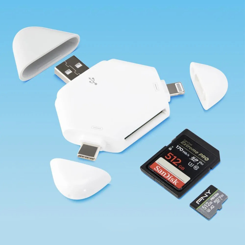 Lector De Tarjetas Sd 3 En 1 Usb Usb-c Para iPhone Lightning