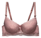 Brasier Con Encaje Y Push Up Con Tirantes Ajustables Salmon M