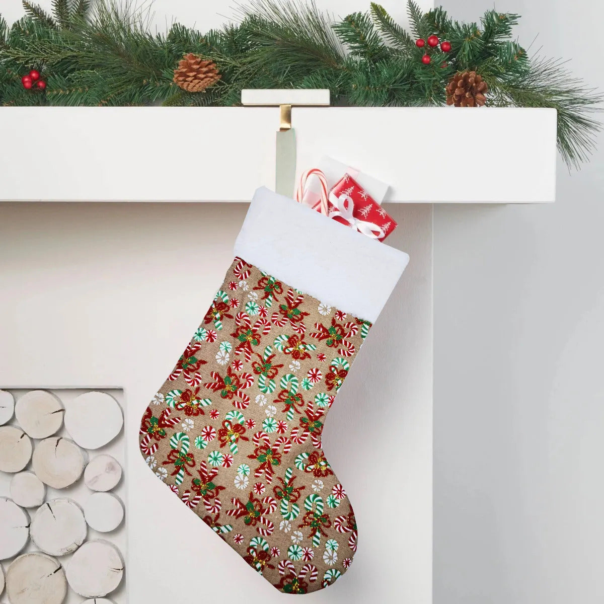 Bota Navideña Con Diseño Navideño 43 Cm - Fes.41.3