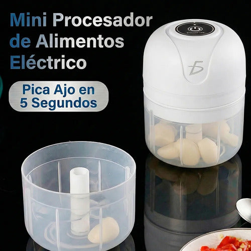 Picadora Eléctrica 250ml Usb Mini Procesador Y Trituradora