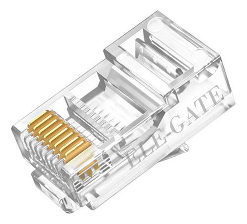 Plug Rj45 Cat6 Trasparente Pass Through Paquete De 100
